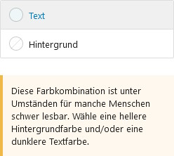 wordpress-warnung-mangelnde-farbkontraste